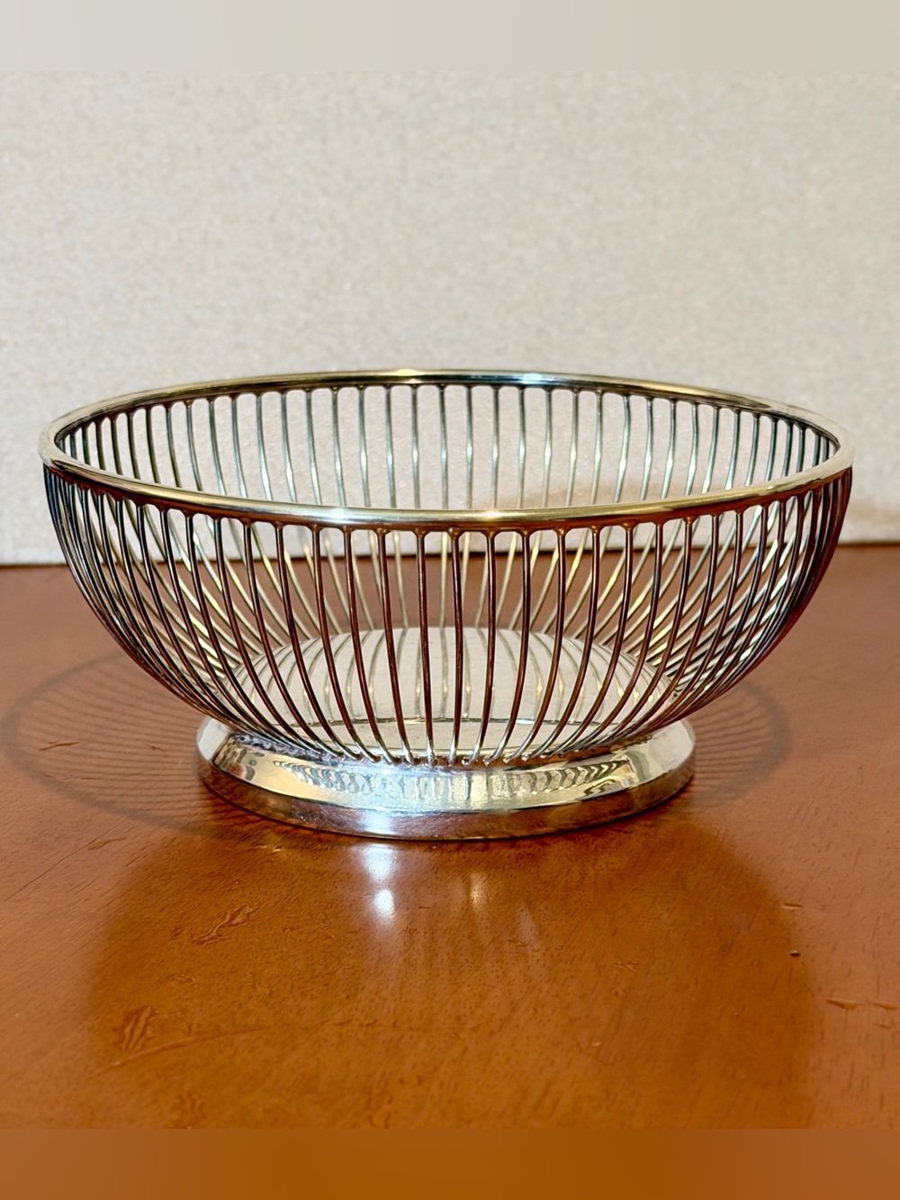 Vtg Gorham Silver-Plated Wire Fruit Basket Bowl YC741 Mid Century Modern Italy